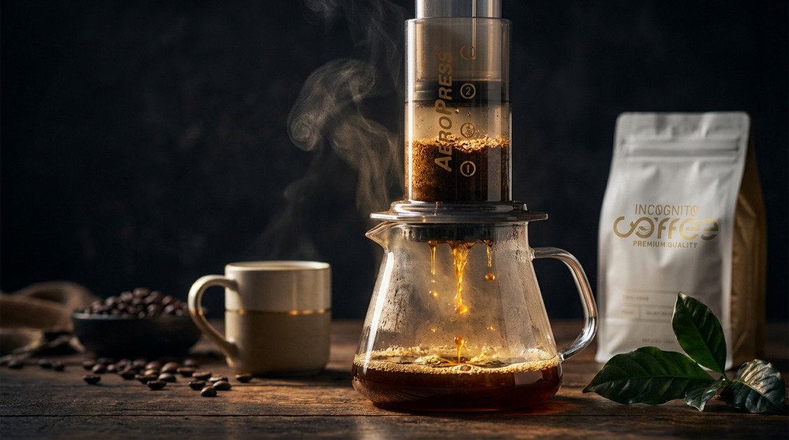 AeroPress 2– nowoczesna elegancja w świecie kawy in use