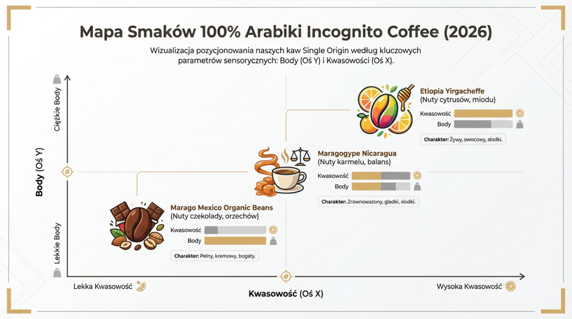 Mapa Smaków 100% Arabiki Incognito Coffee (2026)