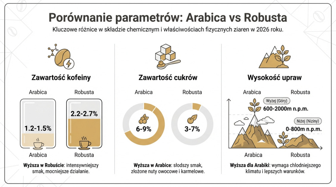 Porównanie parametrów: Arabica vs Robusta