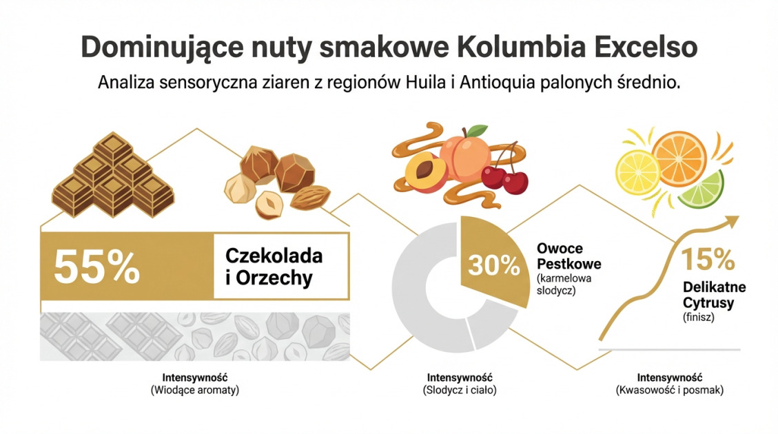 Dominujące nuty smakowe Kolumbia Excelso